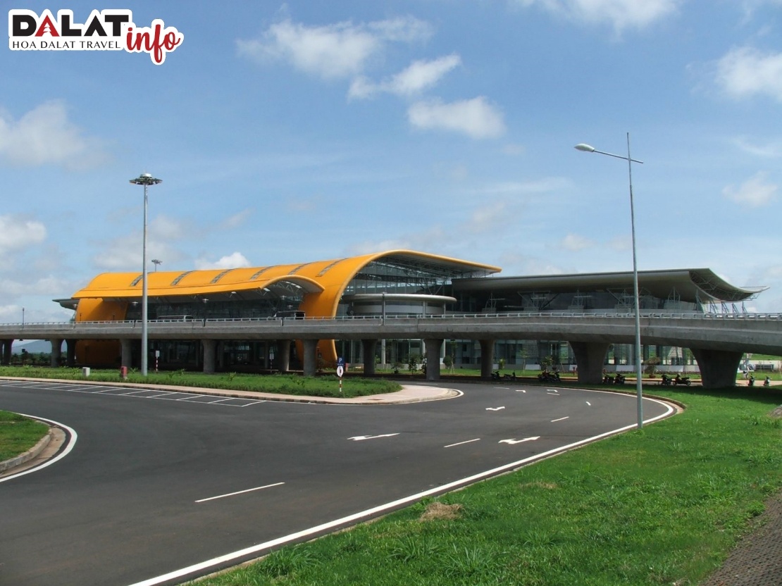 Sân bay với màu vàng của bông hoa dã quỳ đặc trưng