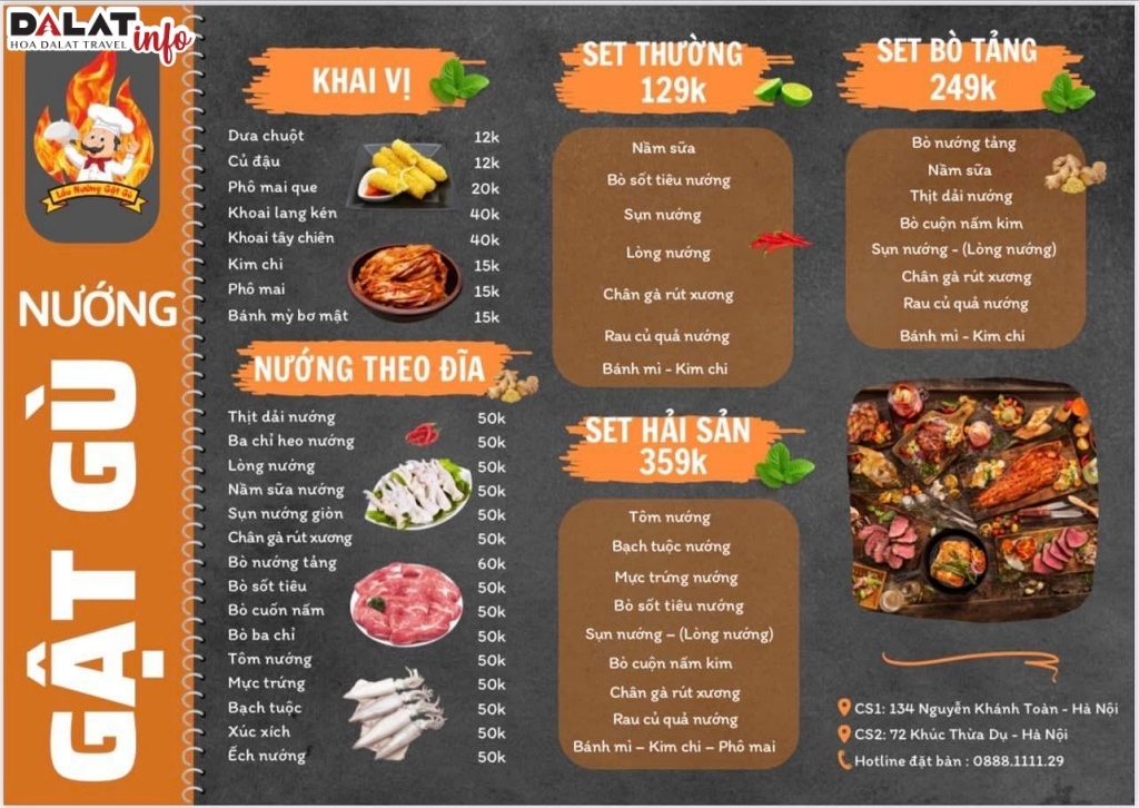 Menu Lẩu nướng Gật Gù