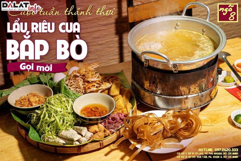 Lẩu riêu cua bắp bò Nhà hàng Ngõ 8