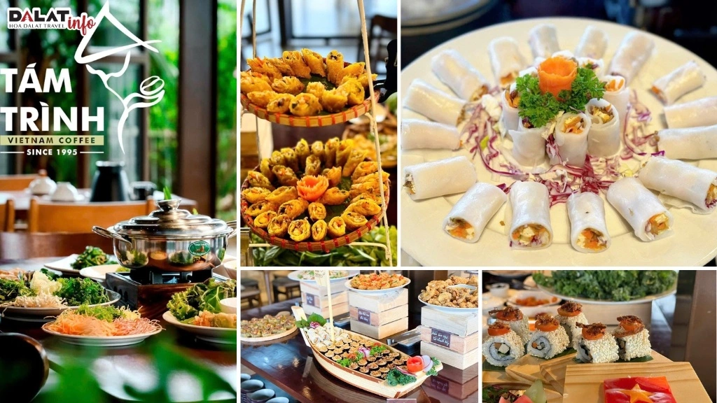 Thực đơn buffet rau chay của nhà hàng DAWA phong phú và đa dạng