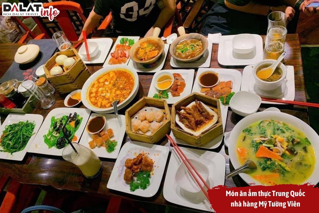Thực đơn của Mỹ Tường Viên chuyên phục vụ các món ăn đặc trưng của ẩm thực Trung Hoa