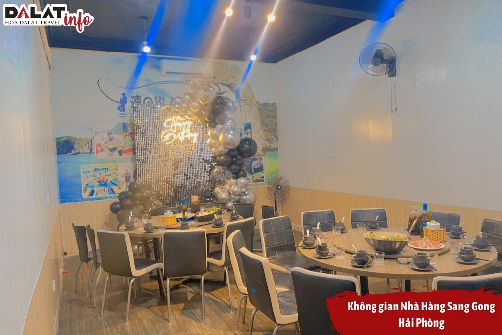 Không gian nhà hàng Sang Gong sang trọng, trang trí bằng những vật liệu cao cấp