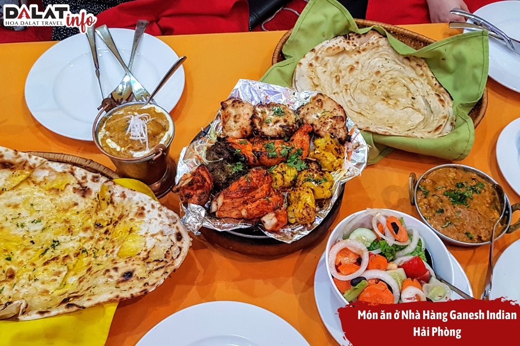 Thực đơn Ganesh Indian đa dạng với các món ăn chay, món ăn không chay và thực phẩm Halal